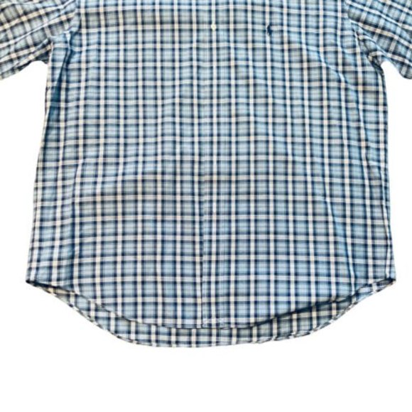 Ralph Lauren Mens Size Large Button Down Up Blue Checkered Dress Shirt - Picture 4 of 8